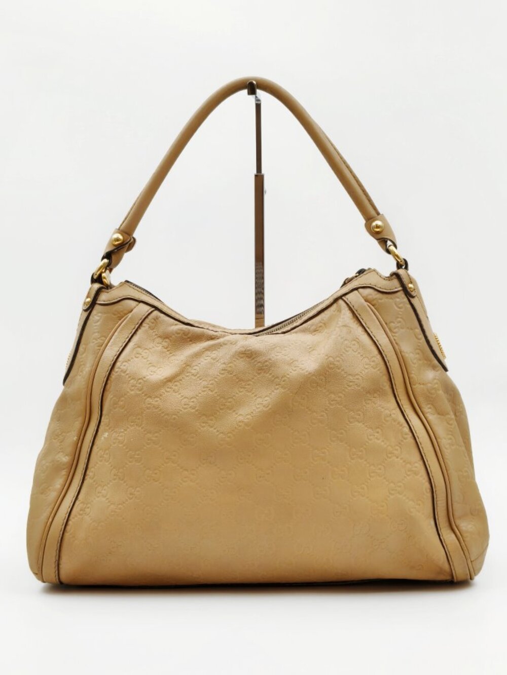 Gucci Guccissima Leather Hobo Shoulder Bag Beige Large Tote 282297 - Picture 3 of 15